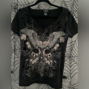 Distressed Graphic Top